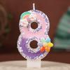 Flowers Rainbow Handmade Numbers Birthday Candles Cake Decoration Party Festive First Year Number Candles 0-9