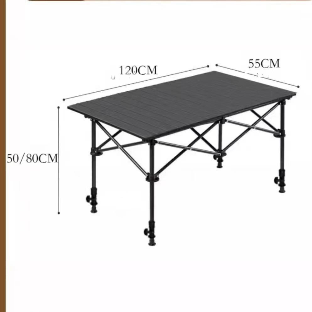 Portable Metal Roll-Up Folding Table for Camping, Picnic, and BBQ