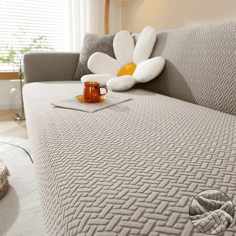 Jacquard Elastic Sofa Covers Geometric ArmChair Knitted Sofa Couch Slipcovers Chair Protector For Living Room L Shaped