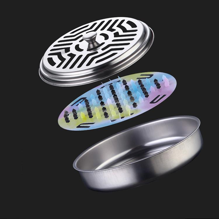 Stainless steel mosquito coil box, household mosquito coil tray with cover, creative connection to gray tray, mosquito coil stove mosquito coil tray
