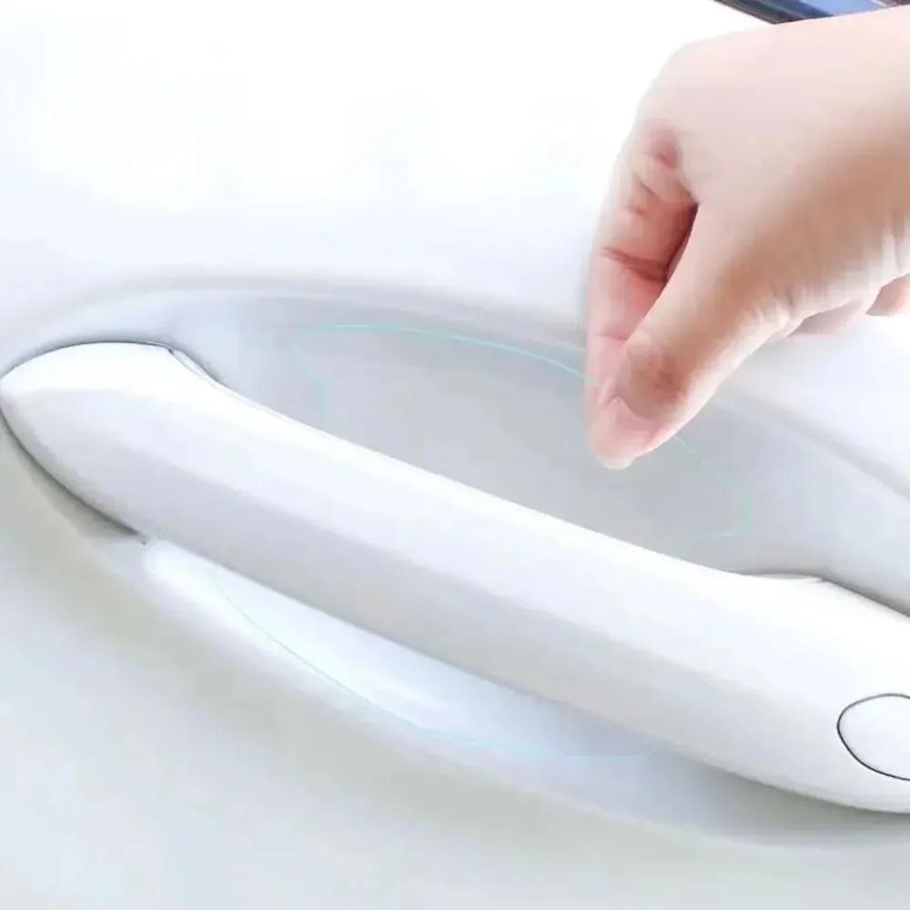 8 ks TPU samolepka na dveře auta, proti poškrábání, průhledná ochranná samolepka na kliku dveří, povrchová fólie, autodoplňky