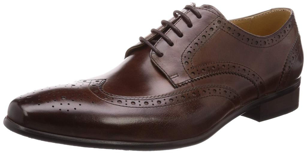 Buffalo Leather Business Shoes Outer Wing Wing Tip 1302 Dark Brown 27 cm [Saraband]