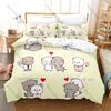 Popular Peach Cat IP Duvet Cover + 2 Pillowcases, Lovely Pink Cat Pattern Bedding Set for Fan Collection