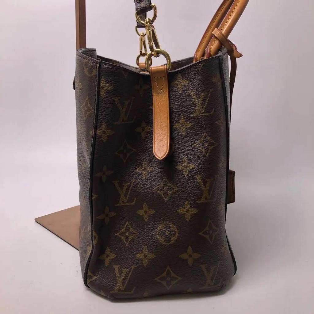 [Tweedehands] Montaigne Monogram Canvas en Leer Tote Tas Medium - Goed #1U106SK