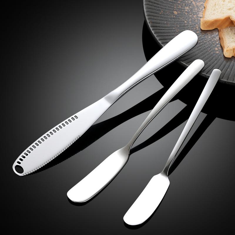 Stainless Steel Butter Knife Cheese Long Handle Cheese Bread Jam Cutter Multifunctional Food Tableware Kitchen Supplies
