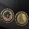 Moeda Comemorativa do Santo Padroeiro dos Bombeiros, St.. Moeda comemorativa de moeda de ouro folheada a bronze americana Florian