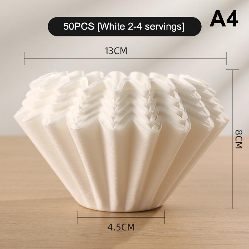 50 ks Kávový filtrační papír Dřevitá buničina Kapkový typ Papír Papírový košíček na dort Příslušenství k čajovému sítku Nástroj Kuchyňské náčiní