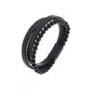 Natural Stone Volcanic Rock Men's Multi-Layer Leather Woven Bracelet