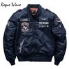 Veste d'hiver RogueWave Hip Hop Épaisse Chaude Homme Haute Qualité Militaire Moto Ma-1 Aviateur Pilote Manteaux Homme Veste Bomber Baseball
