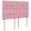 Ottoman Bed with Mattress Pink 140x190 cm Velvet