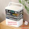 Large Capacity Multi-Layer Durable Plastic Storage Box - Portable, Easy-Clean Organizer for Pills, Office , Bathroom Essentials - Transparent Design