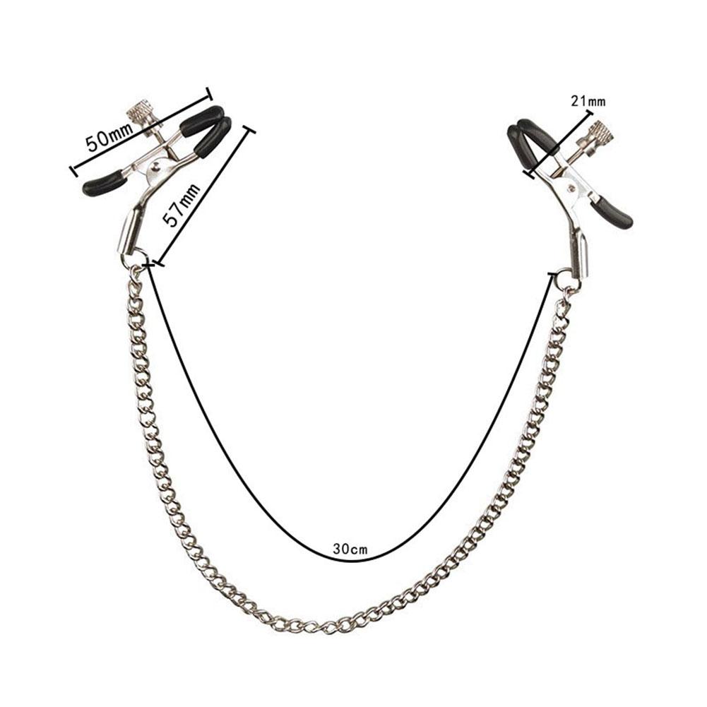 Adjustable Nipple Clamps Double-Chain Breasts Clips Sex Toys Couples Stimulate Fetish Role Play & Intimate Foreplay Sex Toys