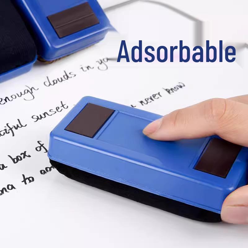 Magnetic Dual-Use Whiteboard & Chalk Duster - Washable, Easy Erase, Dust-Free Brush