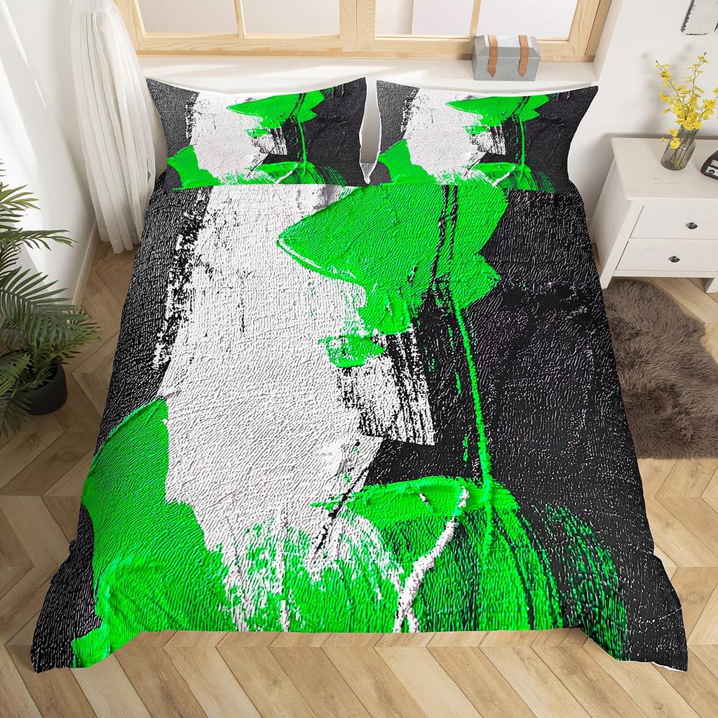 Homewish Pink Oil Printing Duvet Cover SetModern Fashion Artwork Bedding SetTeen Kid Adult Bed Set