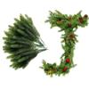 50Pcs 7 Forked Artificial Pine Branches Green Wreath Christmas Decorations  Fake Craft Greenery
