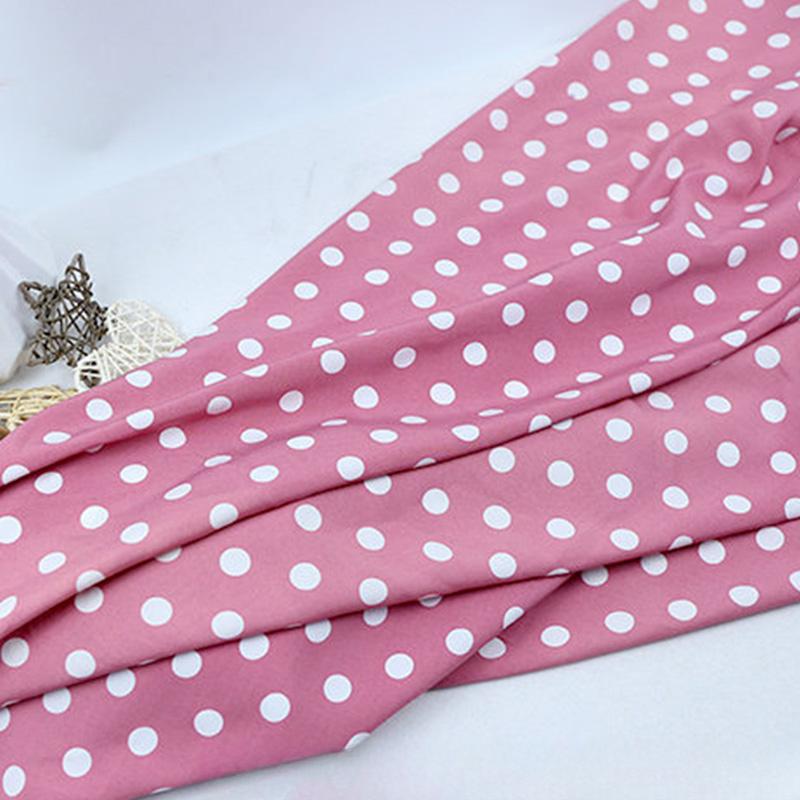 Multi-Color Polka Dot Stripe Printed Elastic Chiffon Drape Fabric for Handmade Sewing Tops Clothes Skirts Dresses Blouse Cloth