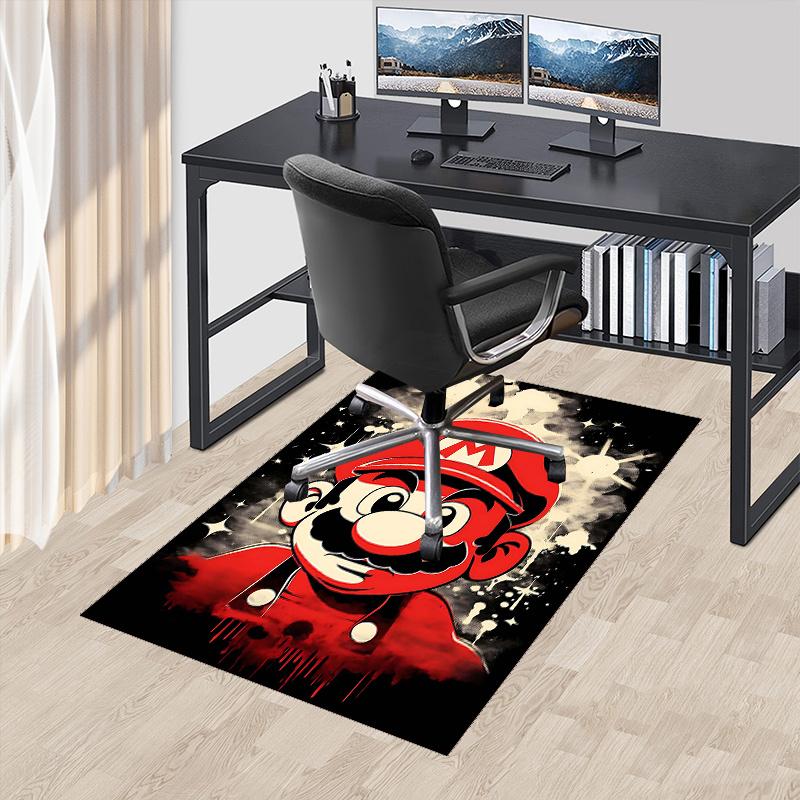 

1pc Mario Office Carpet Non Slip Rug with Anime Cartoon Design, Perfect for Home Decor, Living Room, Bedroom, Game Room, 60cm by 90cm
