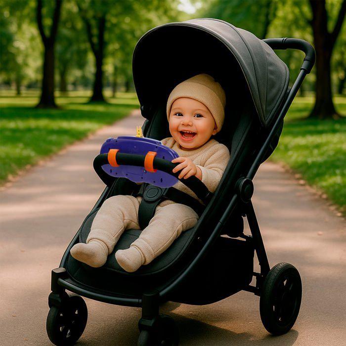 Lenkrad für Kinderwagen - COLORBABY - Blau - Bingo und seine Freunde - Interaktives Spielzeug - Ab 6 Monaten