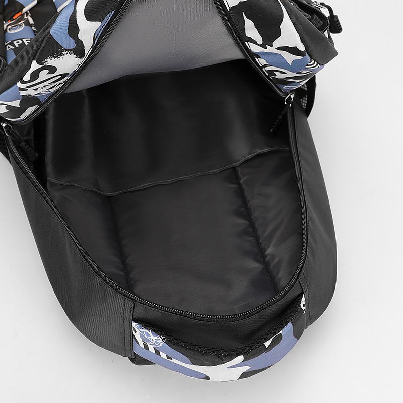 New backpack large-capacity two-piece set Middle school student schoolbag simple leisure travel computer backpack