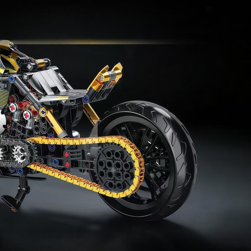 Technical Motorcycle Building Blocks Set, 1:8 Scale Superbike Model Kit, Collectible Mechanical Bricks Toy for Adults & Teens, I