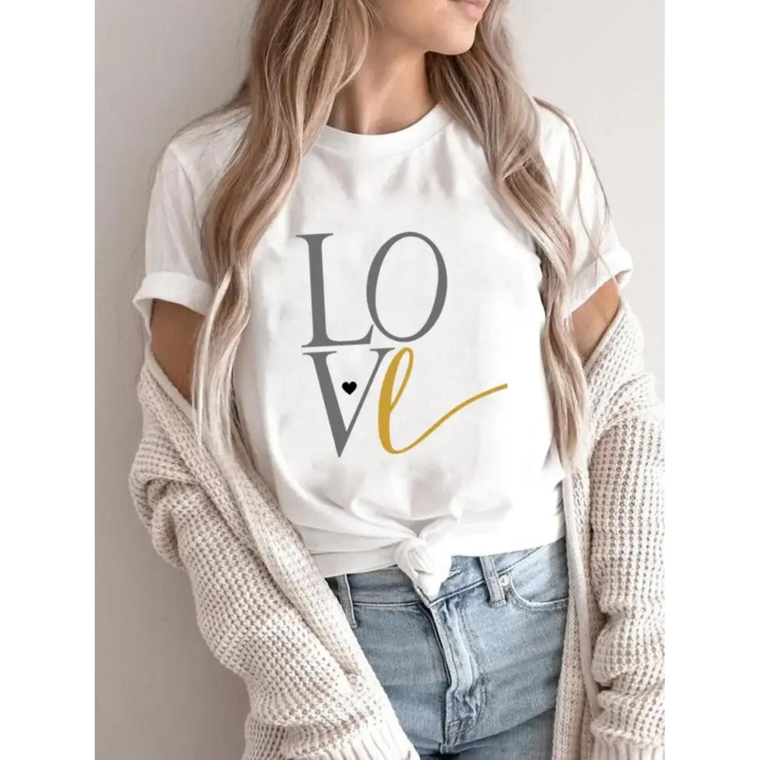 

Cute O-neck T-shirts Fashion Short Sleeve T Top Print Women Cartoon Shirt Female Clothing Graphic Tee XXXXXL білий