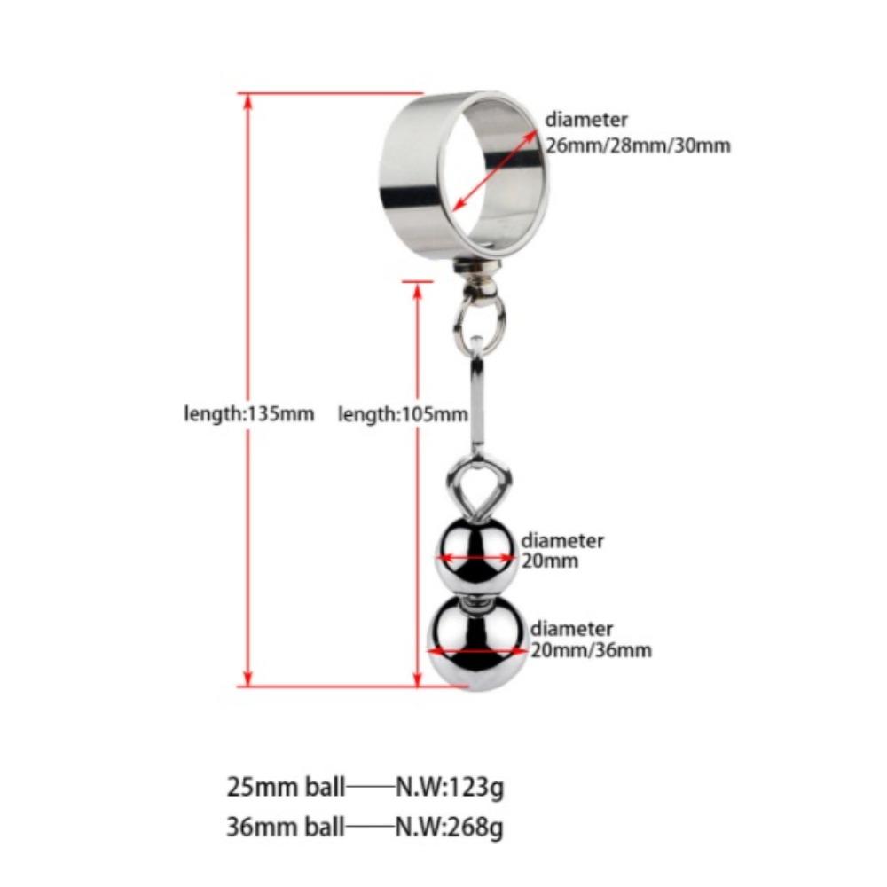 Metal Penis Ring Cock Ring with Steel Balls Penis Weight Trainer Sex Toys for Men Stretching Erection Cock Sexual Stimulation