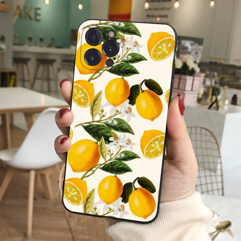 Mediterranean Lemon Phone Case For iPhone 14 11 12 13 Mini Pro XS Max Cover 6 7 8 Plus X XR SE 2020 Funda Shell