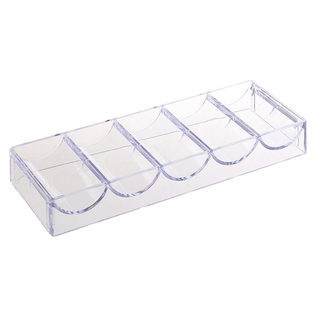 Portable 100 Chips Poker Chip Tray Container for Game