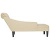 Chaise Longue with Cushion and Right Armrest Cream Fabric