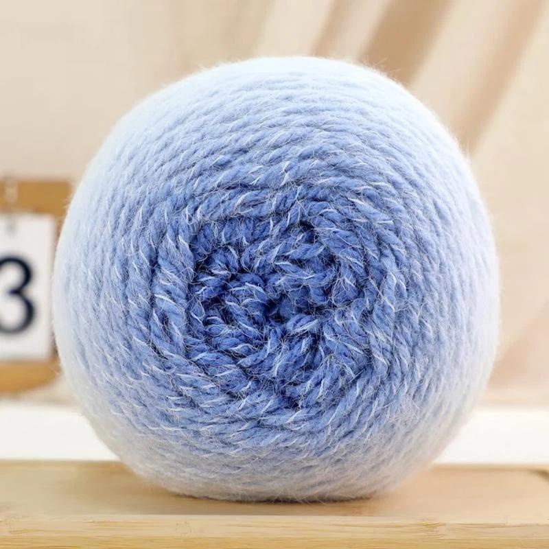 200G/ Roll Practical Gradient Color Wool Yarn Multicolor Handmade Crochet Yarn Soft Diy Knitting Yarn For Hat Sweater