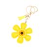 Creative Sunflower Bag Charm Keychain Pu Leather Pendant Keyring Sweet Charm Flower Hanging Bag Backpack Deco Accessory Gift
