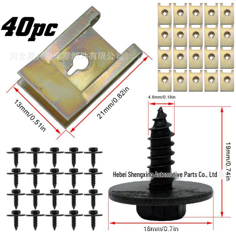 BMW Car Decorative Fastener: Black Zinc Hex Head Screw Clip