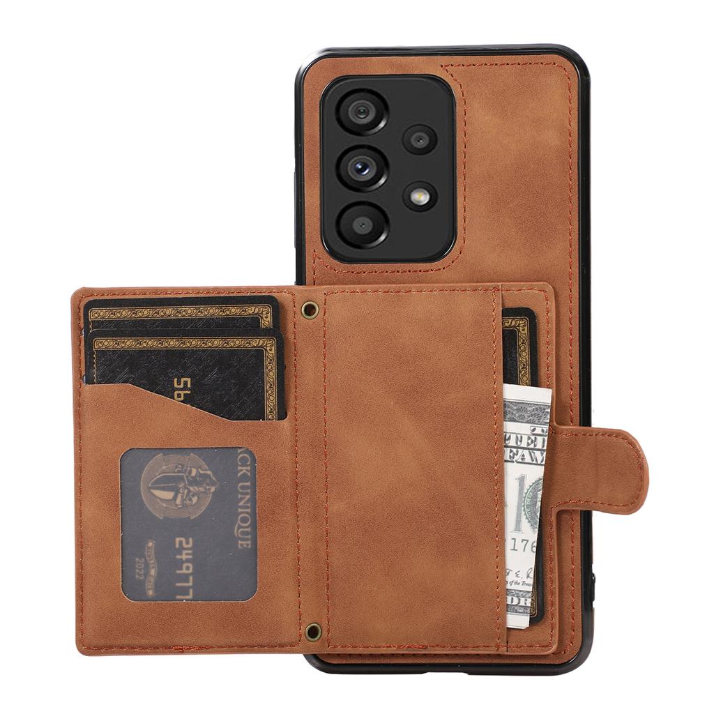 Für Samsung Galaxy M32 5G/A32 5G Hülle Ständer TPU+PU Leder Kartenhalter Handyhülle