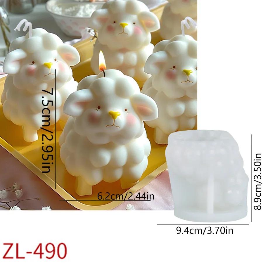 Sheep Aromatherapy Candle Silicone Mold DIY Cute Pet Fragrance Stone Handmade Soap Handmade Gift Mold