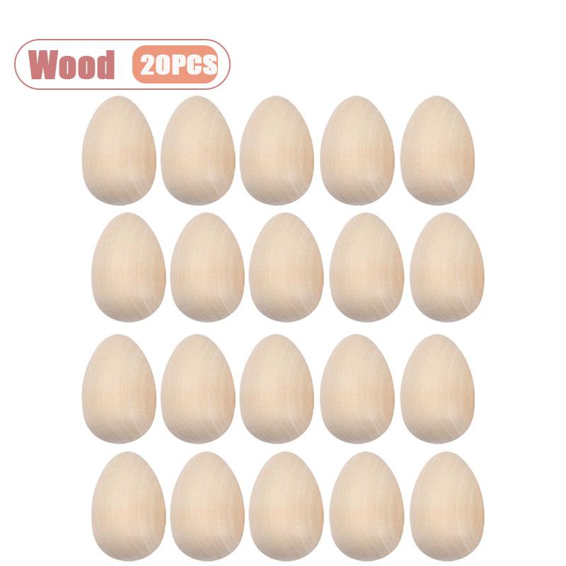 DIY Wooden Easter Eggs Realistic Imitation Painting Toys Creative Doodle Art for Kids Role Play Farmhouse Wood Bead Ornaments