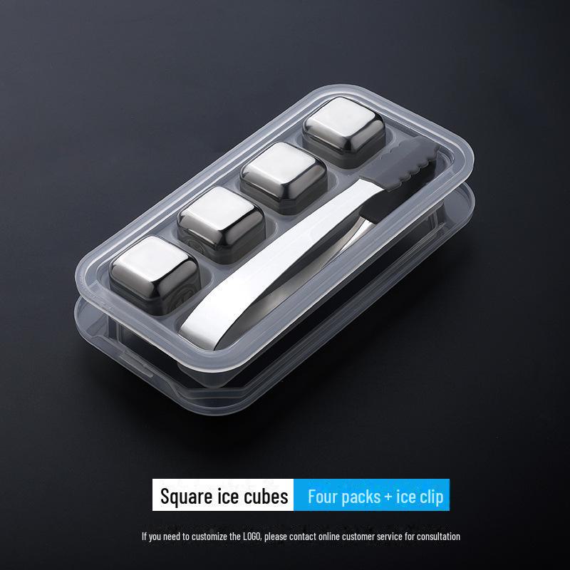 304 Stainless Steel Quick-Freeze Ice Cubes Set for Whiskey & Wine - Creative Gift