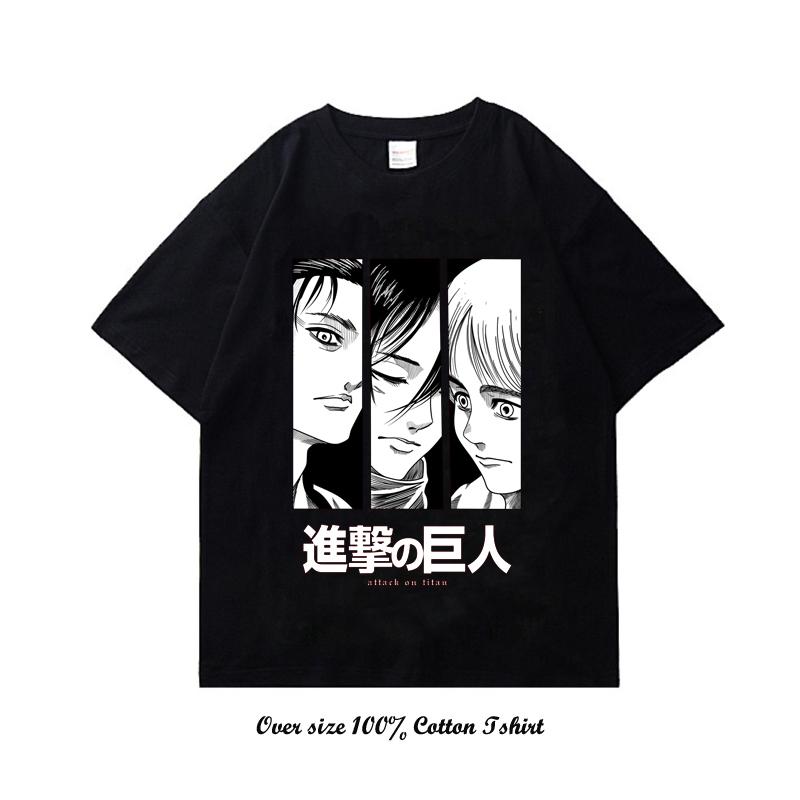Attack On Titan Japanese Anime T-Shirts For Men And Women Printed Cotton Short Sleeve T-Shirts Oversized Fashion Unisex T-Shirts