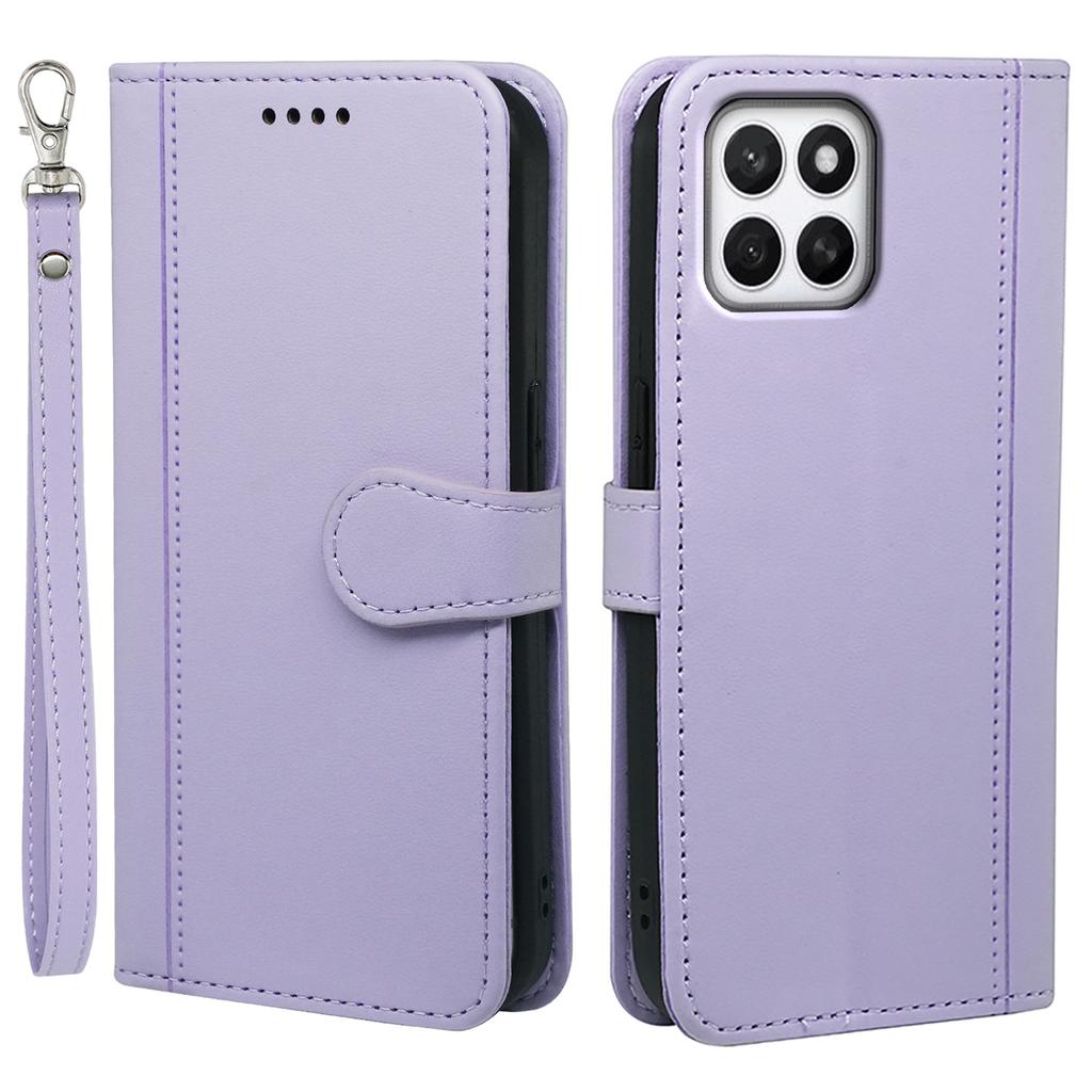 For Honor X8c 4G Wallet Case Magnetic Snap Leather Phone Cover with Strap