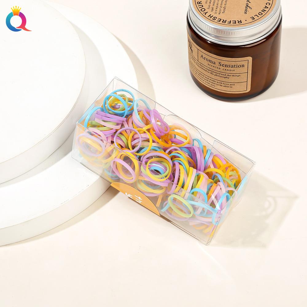 1 Stk. Bunte Gummi Mini Haargummis für Frauen Mädchen Kinder Rutschfest Beschädigungsfrei Haar Weiche Gummis Pferdeschwanzhalter