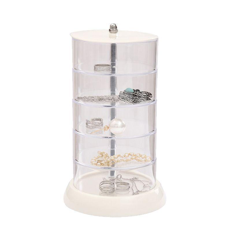 Jewelry Storage Box, Multi-layer Rotating Earrings, Earrings, Hair Clips, Headwear, Headband, Simple Transparent Jewelry Box