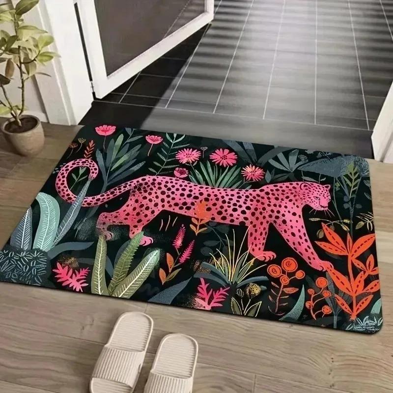 1PC Wolf Pattern  Kitchen Rugs Non-Slip Home Door Mats Pop Design Bathroom Rugs Bath Mat Carpet for Home Sink Laundry Decor