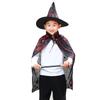 Blood Printed Halloween Blood Costume Cosplay Props Horror Cape Witch Cloak Hat Set  Decoration