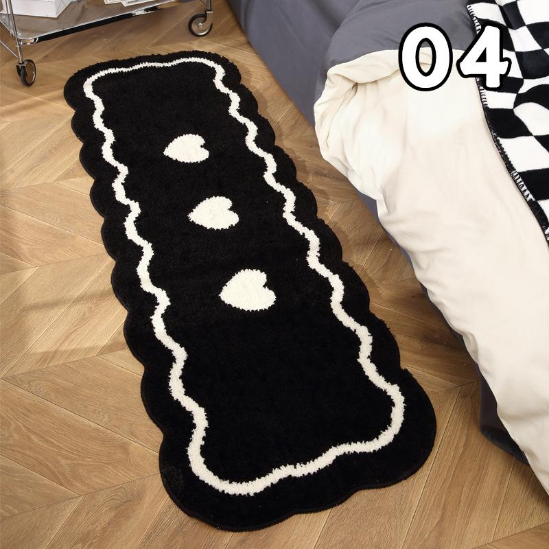 

Black And White Love Bathroom Floor Mat Absorbent Non-Slip Quick-Drying Thickened Toilet Entrance Carpet Foot Rug 40X60CM