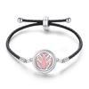 Women's Adjustable Braided Leather Aroma Diffuser Tree of Life Bracelet