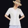 Women's Breathable Tencel Blend V-Neck Slim Fit Shirt