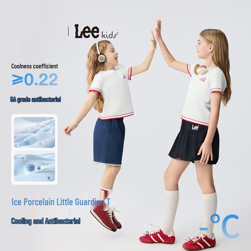 LeeKids Cool-Feel Color-Block Short-Sleeve T-Shirt 140
