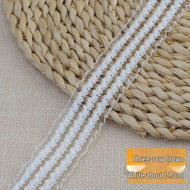 Elastic Black & White Floral Lace Trim with Fringed Hem - Soft Ruffled Ribbon for DIY.