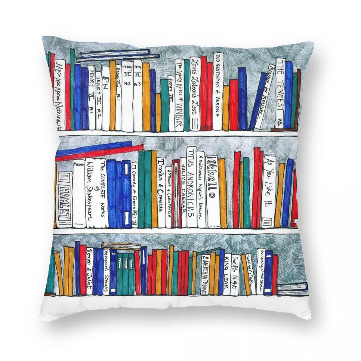 Complete Works Of Shakespeare Square Pillowcase Polyester Linen Velvet Printed Zip Decorative Sofa Cushion Case x 30x30cm