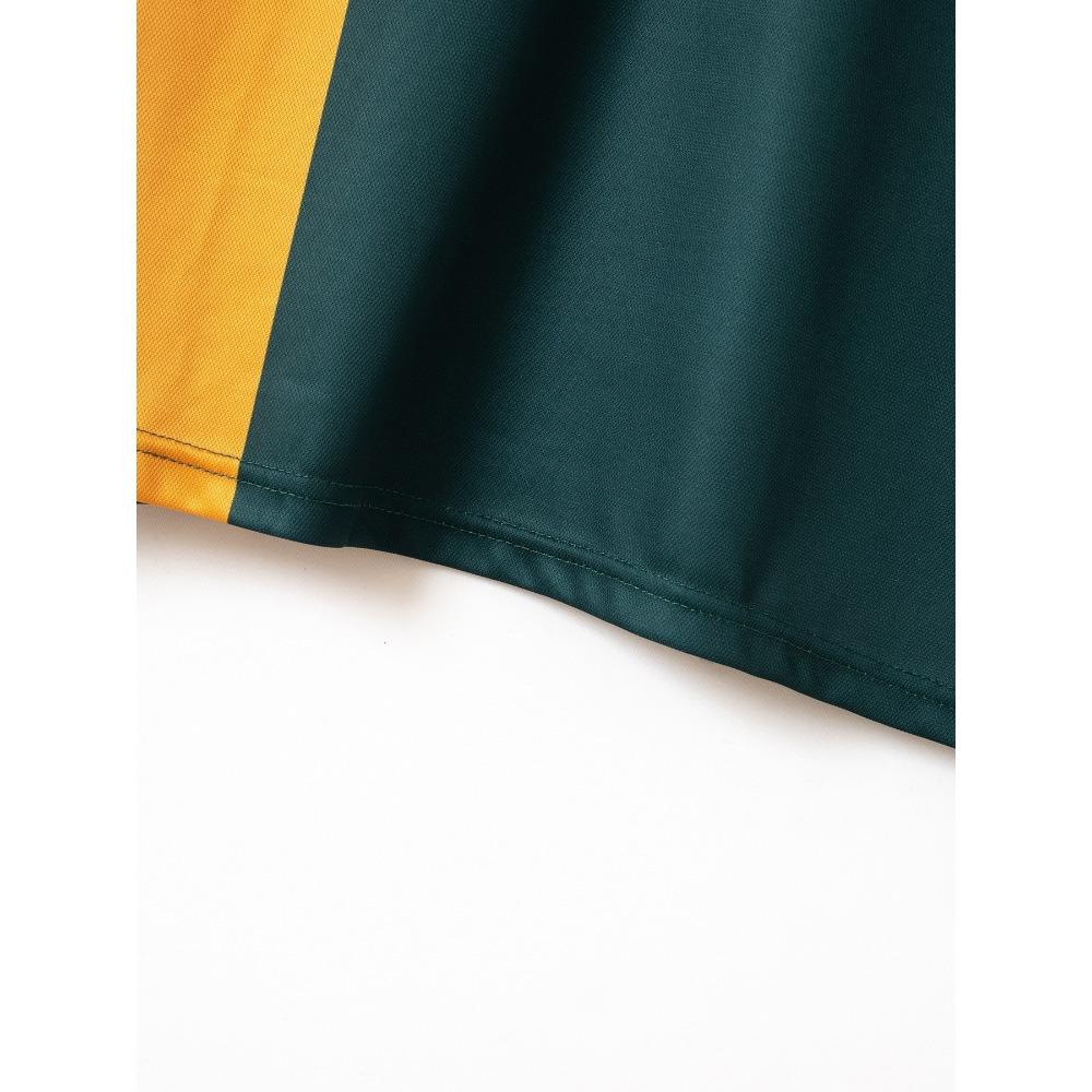 Men's Casual Chest Printed Lapel Button Versatile T-shirt