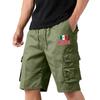 Men's Lightweight Breathable Casual Sports Shorts with National Flag Print Elastic Waistband and Multiple Pockets for Outdoor Activities